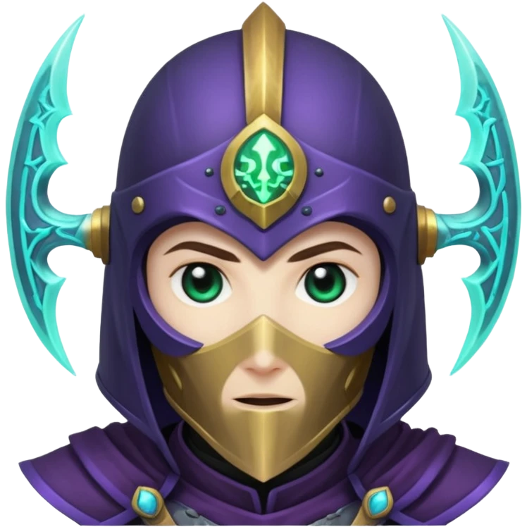 mystic knight with full face helmet and has he has eldricth powers emoji