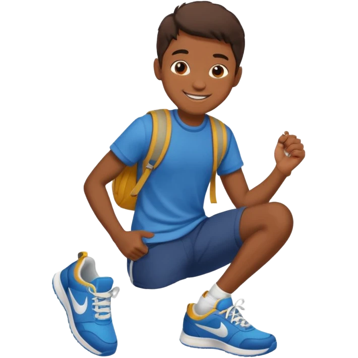 emoji- of a boy putting on his sneakers emoji