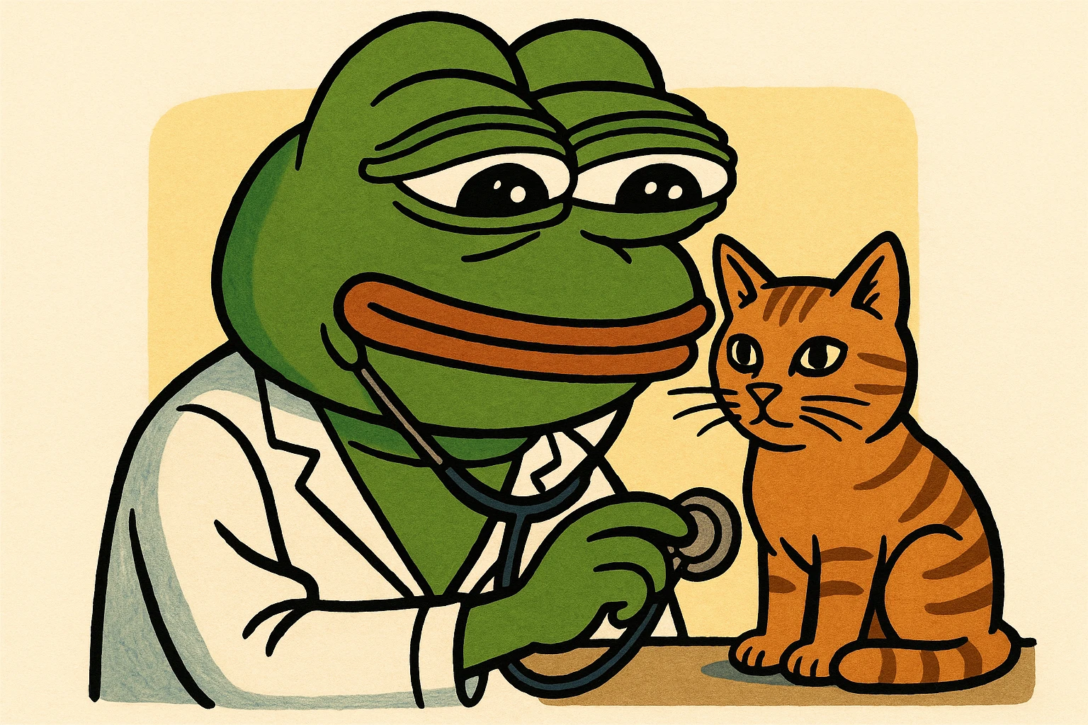 veterinarian examining a cat emoji