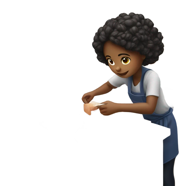 Girl makes lunch emoji