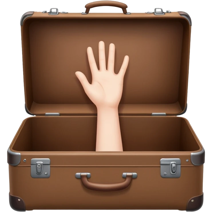 Suitcase with a hand sticking out emoji