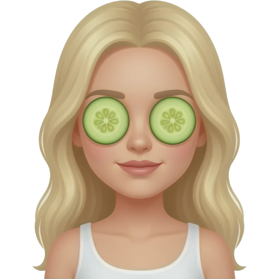 Blonde Sleepy spa girl cucumbers on eyes emoji