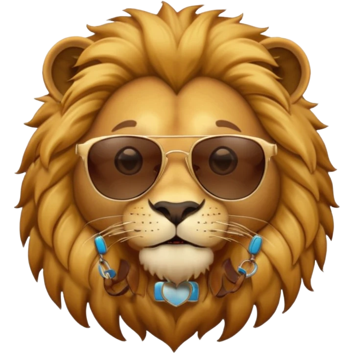 Lion avec lunettes de soleil emoji