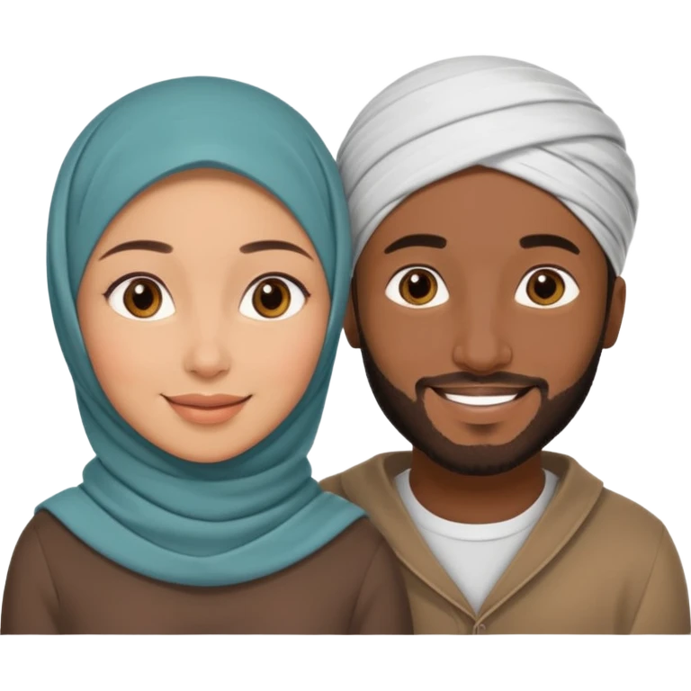 Mixed hijabi wife black husband emoji