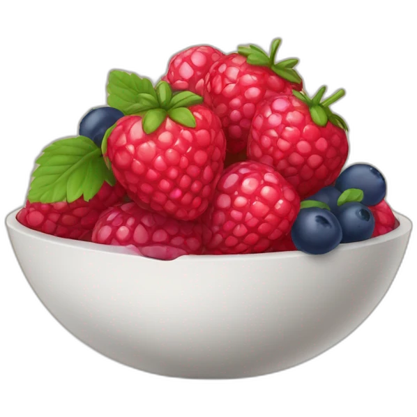 Fraise framboise myrtille dans un bol emoji