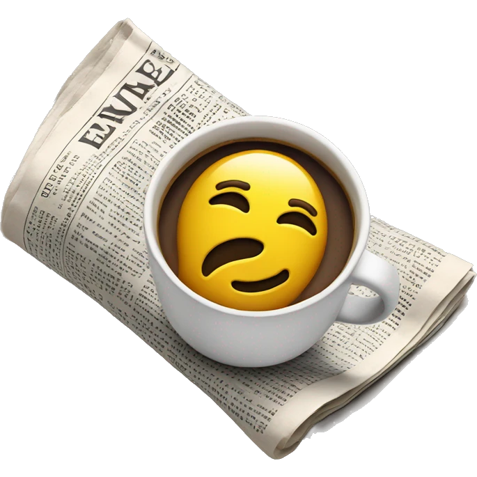 Newspaper and  coffee emoji