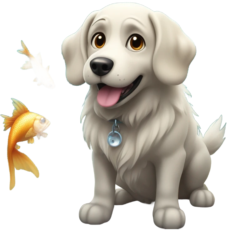 Dog fishing emoji