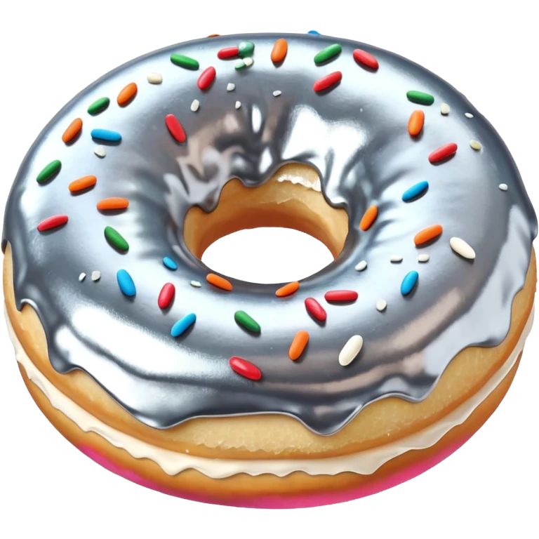 Donut with silver frosting emoji