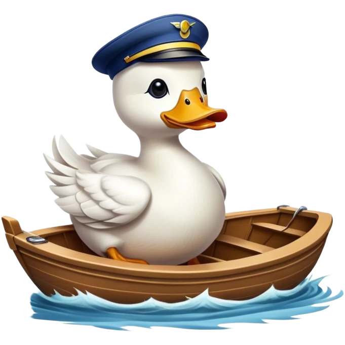 Duck driving a boat emoji