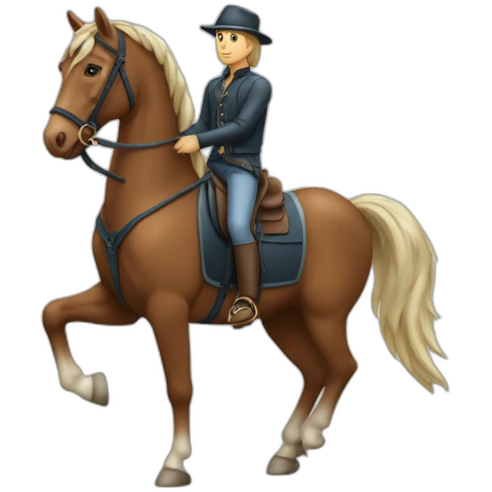 Cheval qui monte un humain emoji
