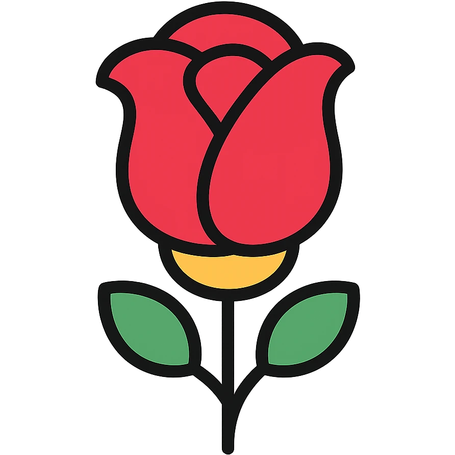 a rose emoji