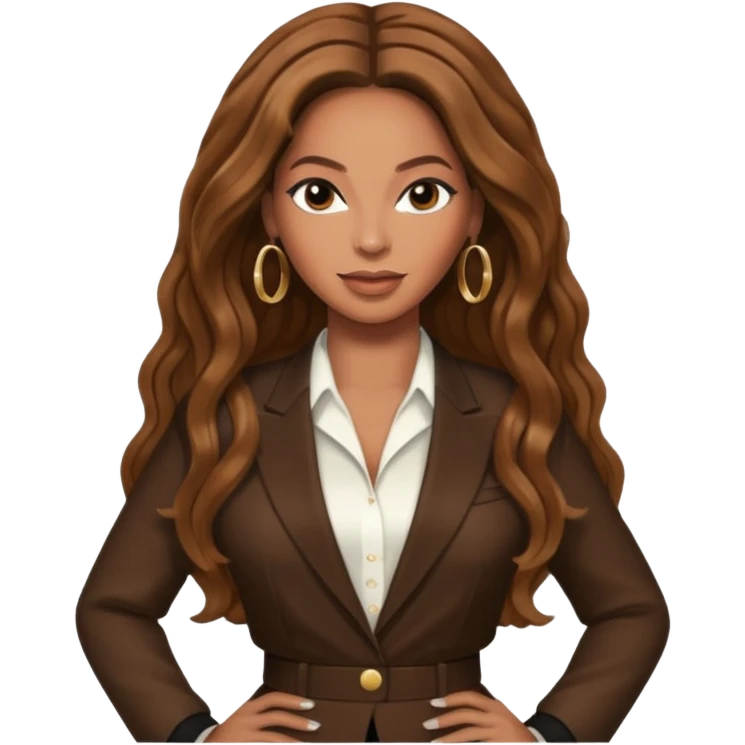 Beyonce with brown long hair emoji