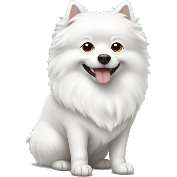 Holding white Spitz  emoji