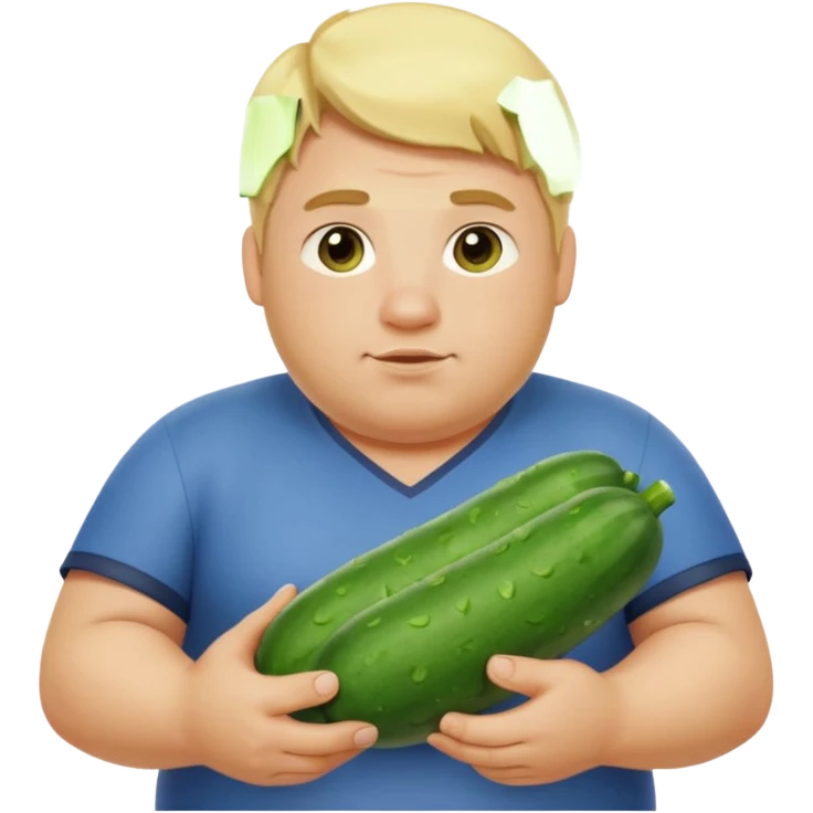 make a cucumber gamer, blonde and fat, male. show cucumbers emoji