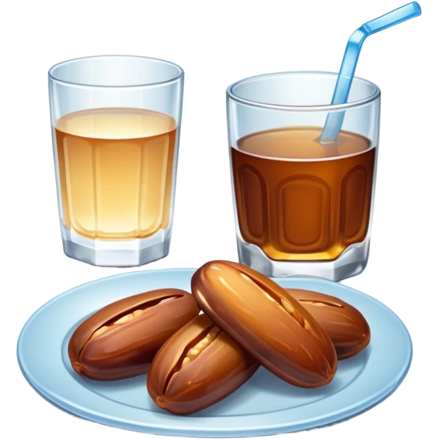 Pre-dawn meal with dates, bread, and water emoji