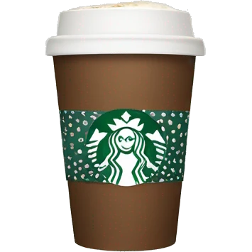 brown starbucks cup with winter pattern emoji
