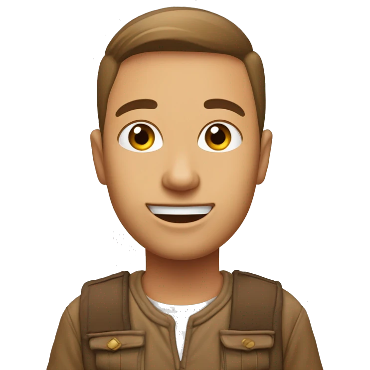 Dziewczyna z brązowymi oczami i włosami emoji