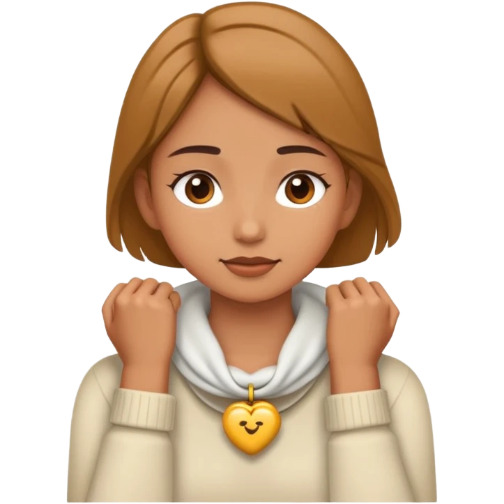 Girl with hands around her neck emoji