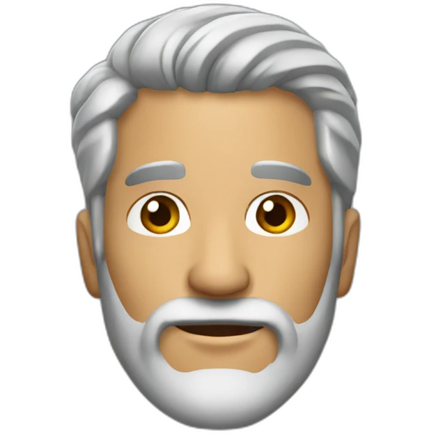 latin man with some gray hairs and beard emoji