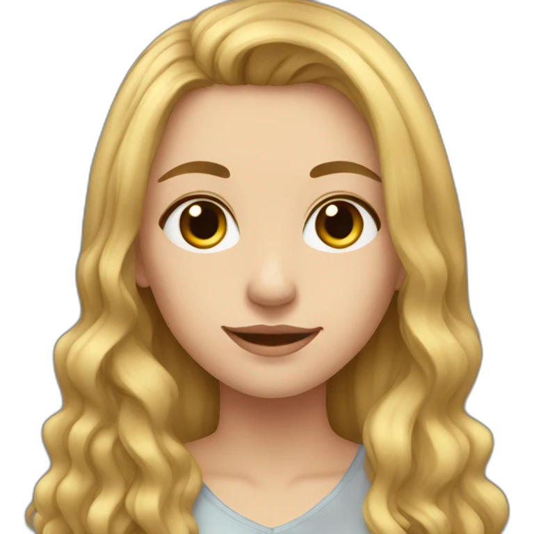 Young woman with long blond/brown hair and fair complexion emoji