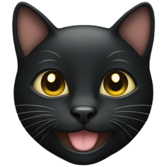 Smiling black cat emoji