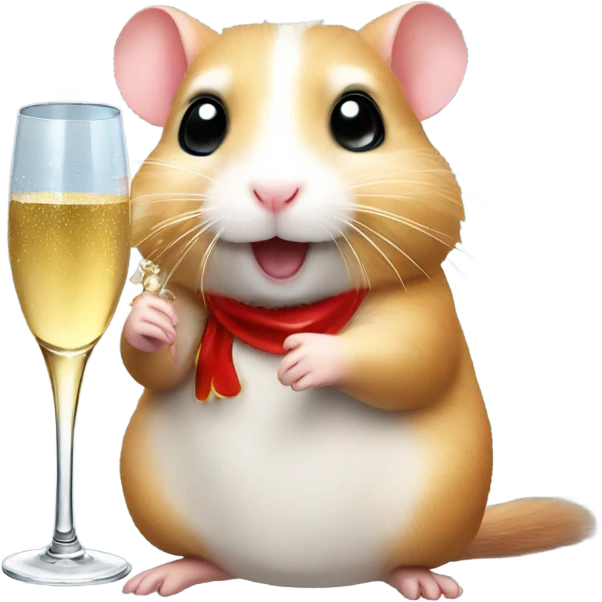 hamster christmas with champagne emoji