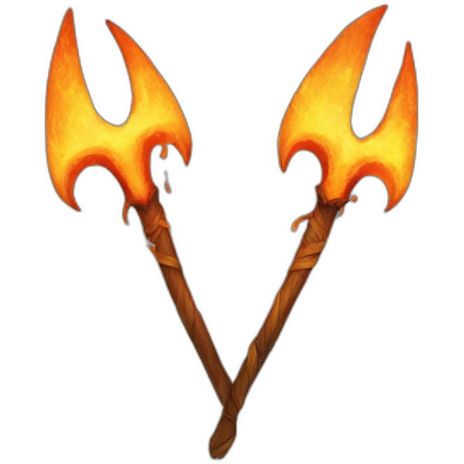 trident  made of fire emoji