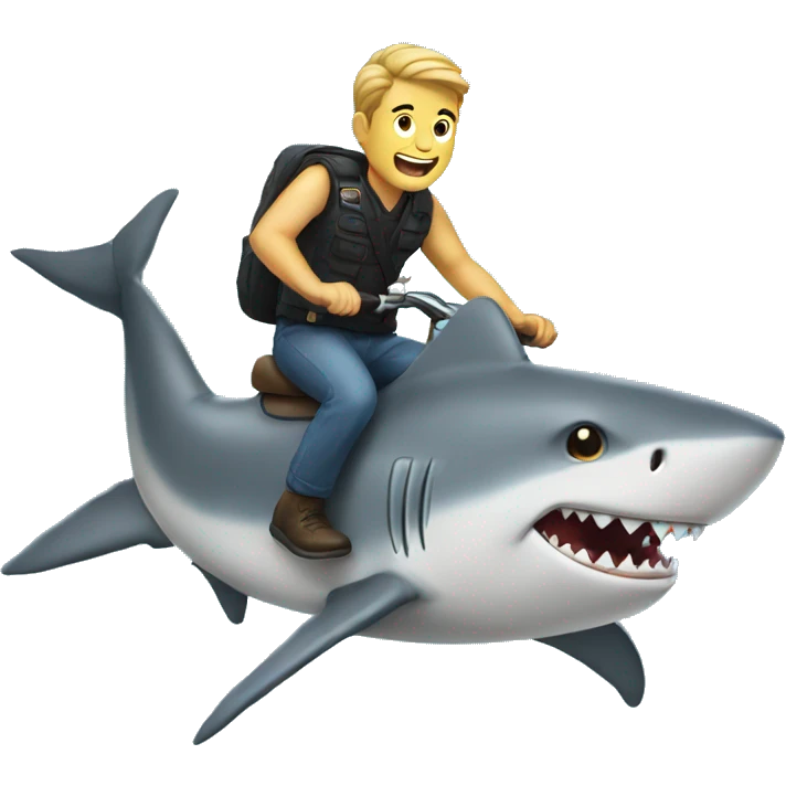 guy riding shark emoji