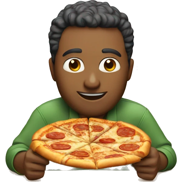 Man eating pizza  emoji