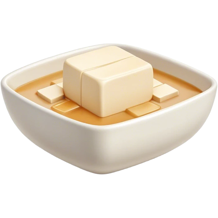 Cinematic Realistic Silken Tofu Dish Emoji, depicted as soft, smooth tofu in a delicate sauce rendered with lifelike detail and gentle, natural lighting. emoji