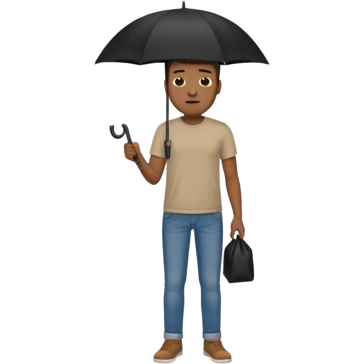 Street Umbrella Walker black man emoji