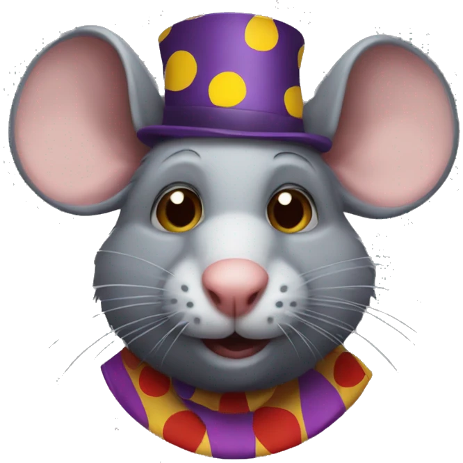 Rat wearing clown maal emoji