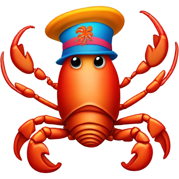Lobster with hat emoji