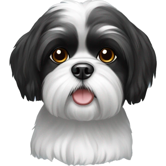 Black and white Shih Tzu dog  emoji