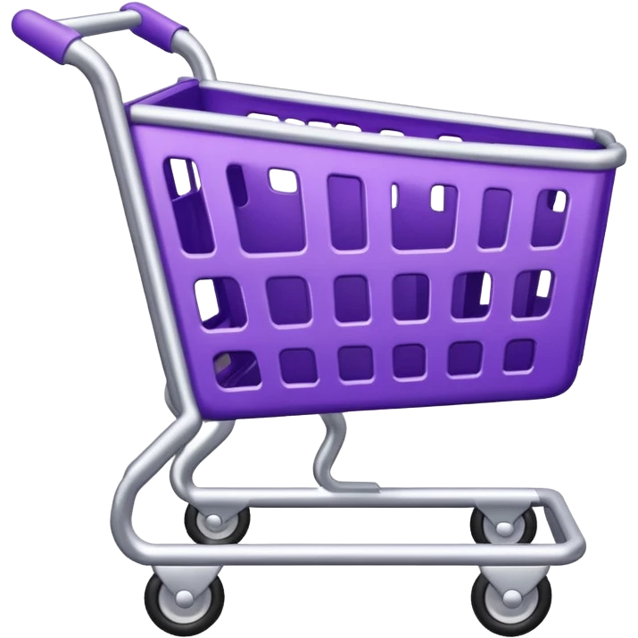 purple and silver shopping cart emoji