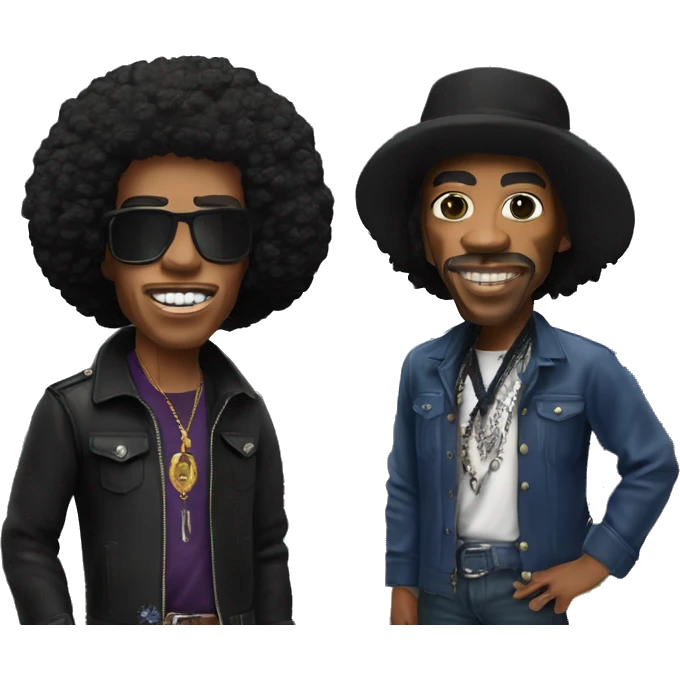 Khayan Wilson and Jimi Hendrix in front of Mount Hood emoji