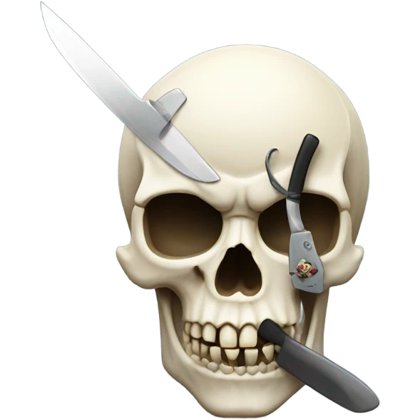 Skull with knife emoji