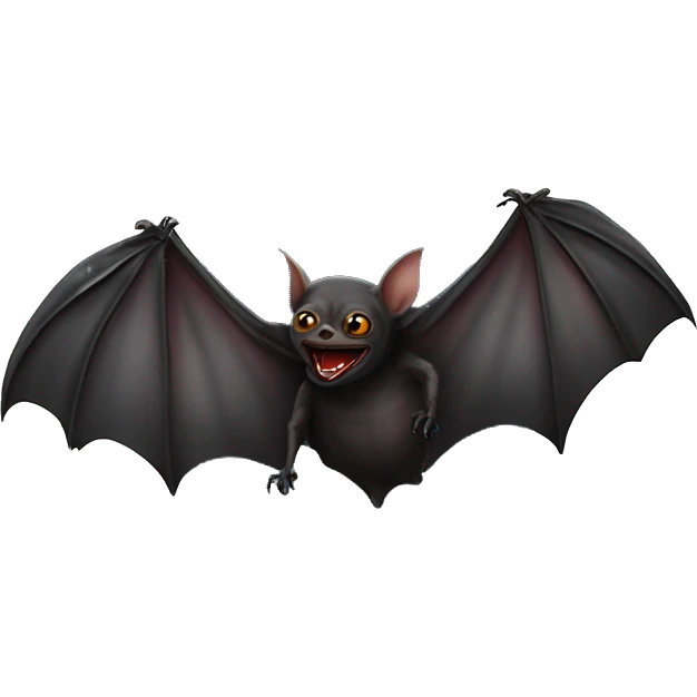 Black vampire bat fly in front of a realistic full moon emoji