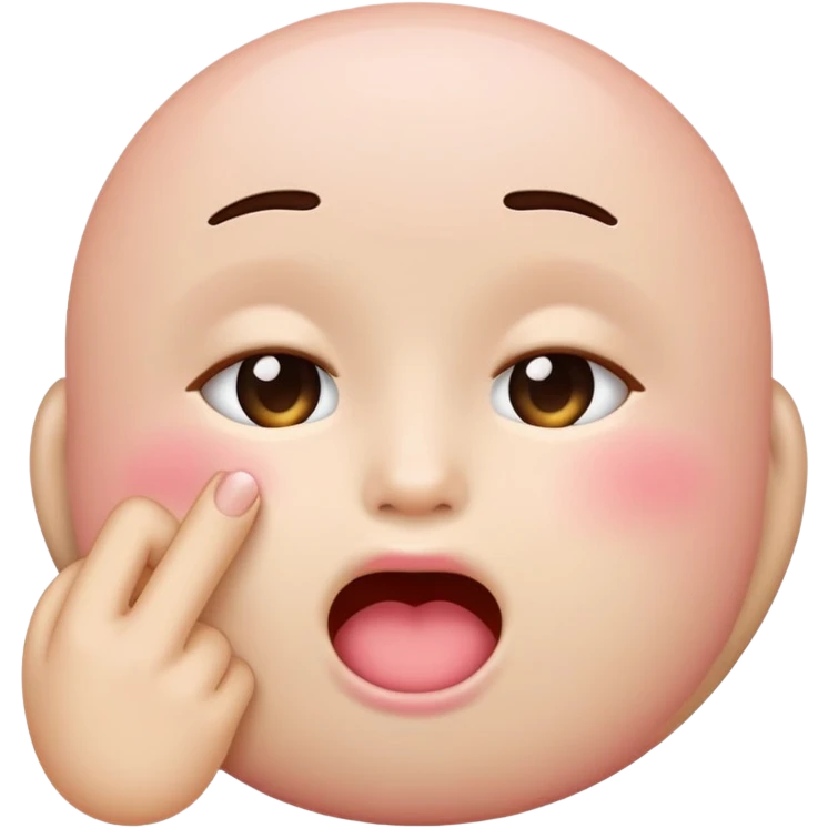 Cute blushed iphone emoji finger inside mouth emoji