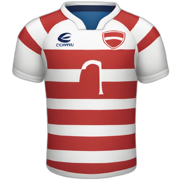 Rugby team red White stripe jersey emoji
