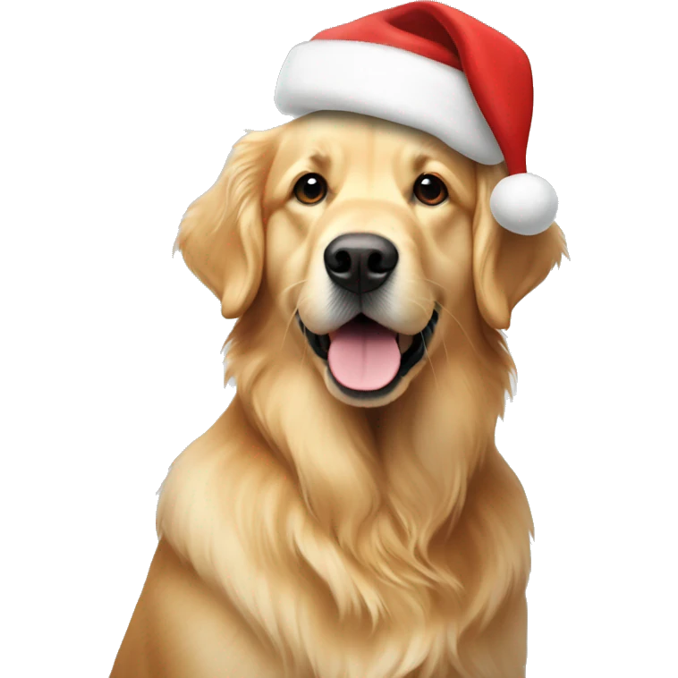 golden retriever with santa hat emoji