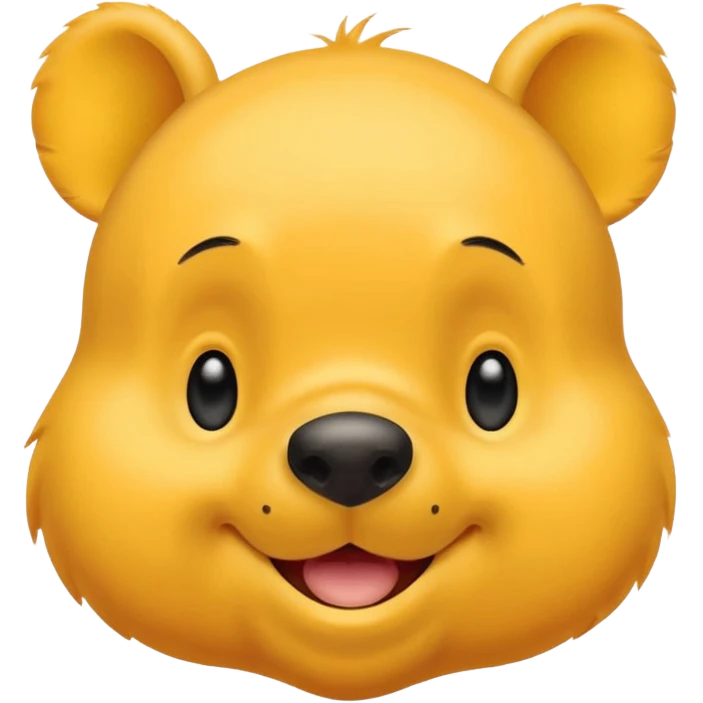 ursinho Pooh face, happy expression, yellow, simple emoji