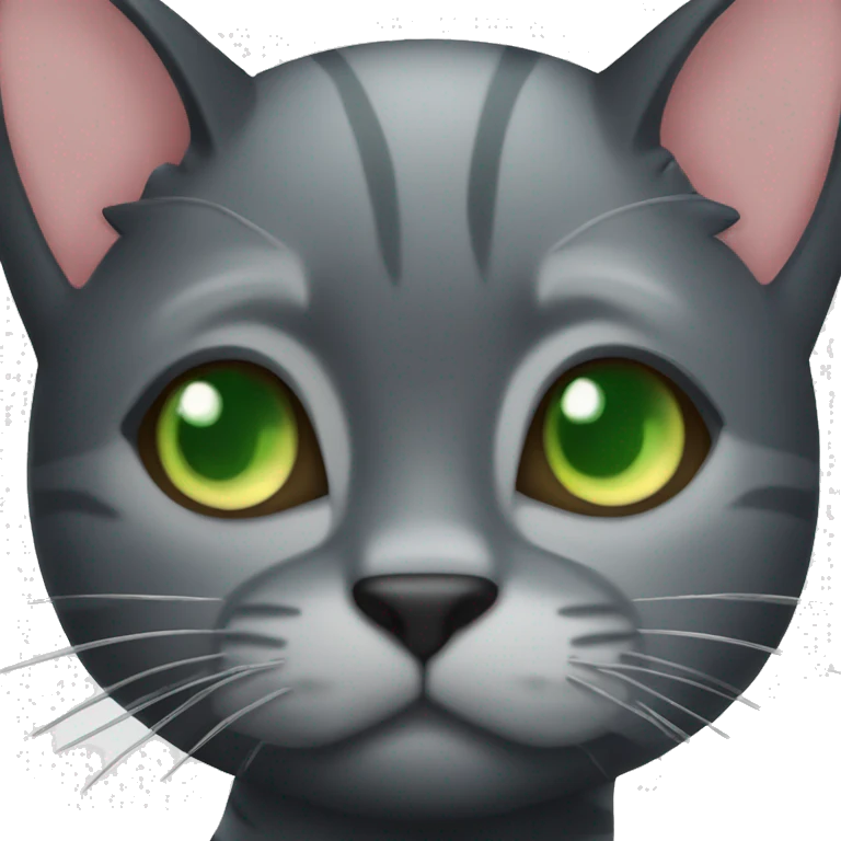  black Carey cat white neck and green eyes plushie emoji