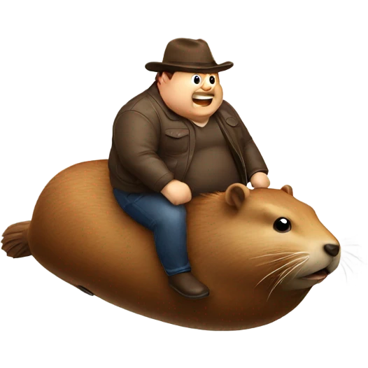 Fat man riding a beaver  emoji