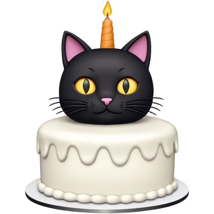 black cat cake emoji