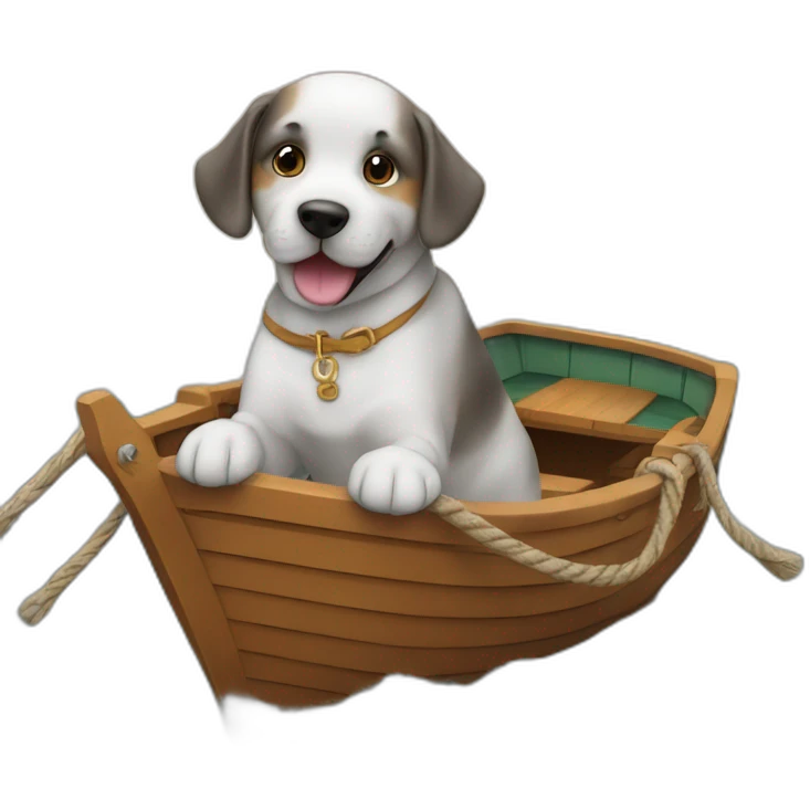Chien sur un bateau emoji