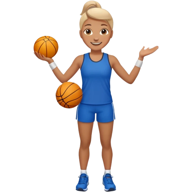 physical education teacher, sporty outfit, encouraging emoji