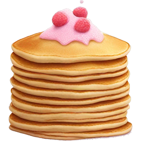 Pancake with powdered pink sprinkled emoji