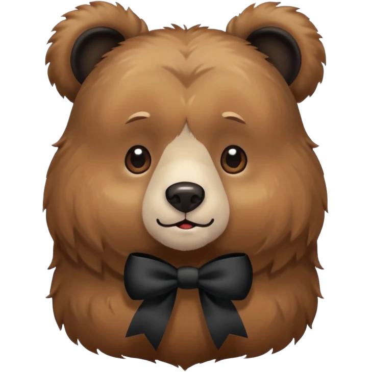 Bear with 2 black bows on the ears emojie emoji