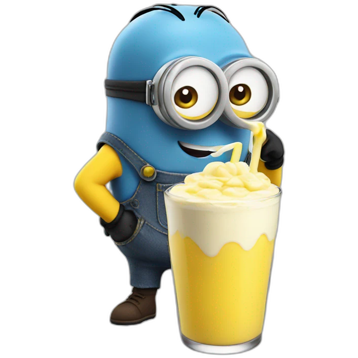 Minion drinking banana milkshake emoji